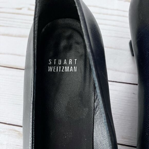 Stuart Weitzman Black Leather Pumps Women’s Size 10 - Picture 5 of 14